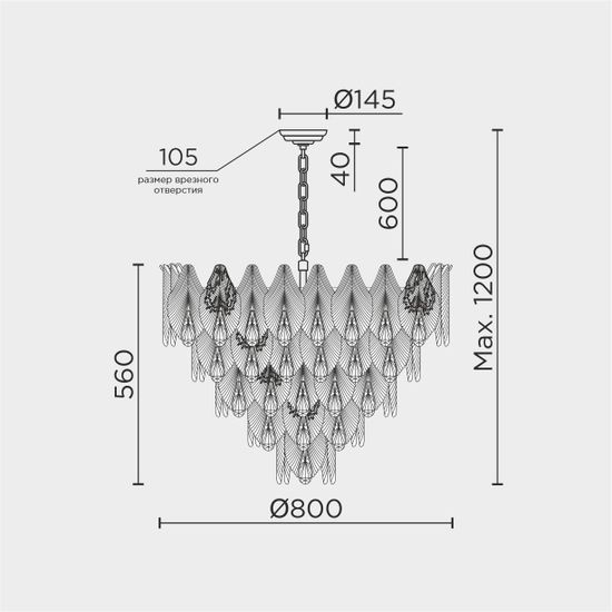 Подвесная люстра MODELUX ML.6228.800 GD