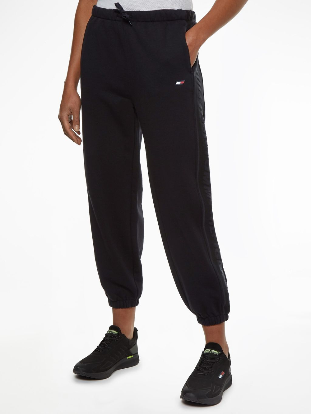 Женские теннисные брюки Tommy Hilfiger Relaxed Branded Sweatpant - black