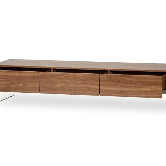 ТВ-тумба Somerset 188х38 см, шпон ореха, стеклянные ножки