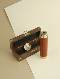 Nautical Подзорная труба в деревянном футляре