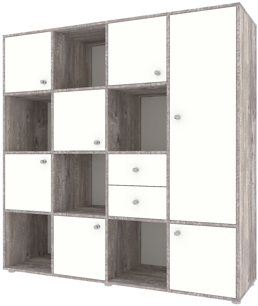 Стеллаж КарИВи Джери 2 Бетон Белый