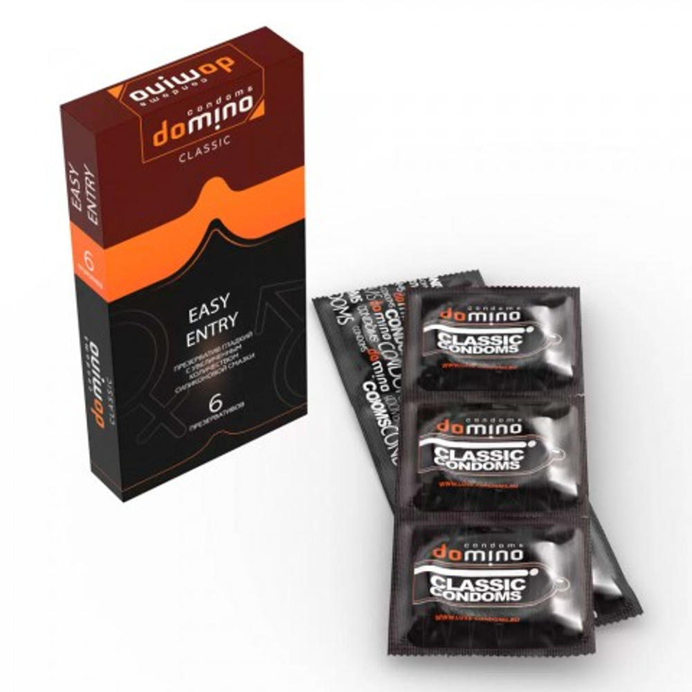 Презервативы Domino CLASSIC Easy Entry, с увеличенным объёмом смазки, 6 шт