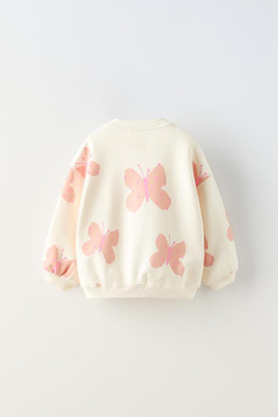 ZARA ХУДИ С ПРИНТОМ, ЭКРЮ