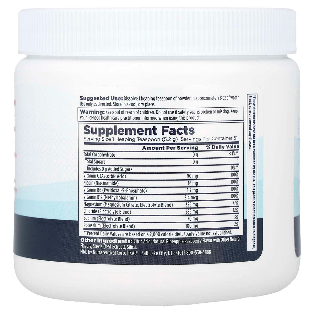 KAL, Hydro Magnesium Powder, пунш из тропических фруктов, 268 г (9,4 унции)