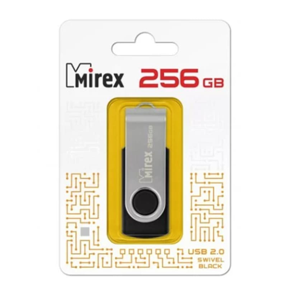 USB карта памяти 256ГБ Mirex Swivel Black (13600-FMURS256)