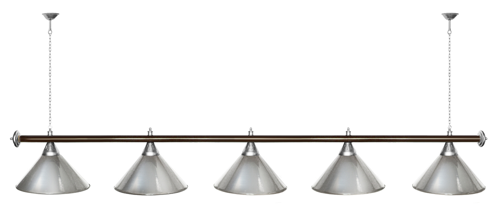 Лампа STARTBILLIARDS 5 пл. (плафоны зеленые,штанга золотая,фурнитура золото)