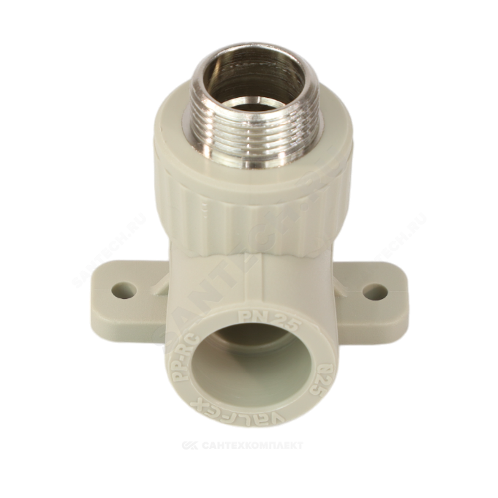 Угольник PP-R комбинированный серый Дн 20х3/4" НР с креплением VALFEX 10121120Г