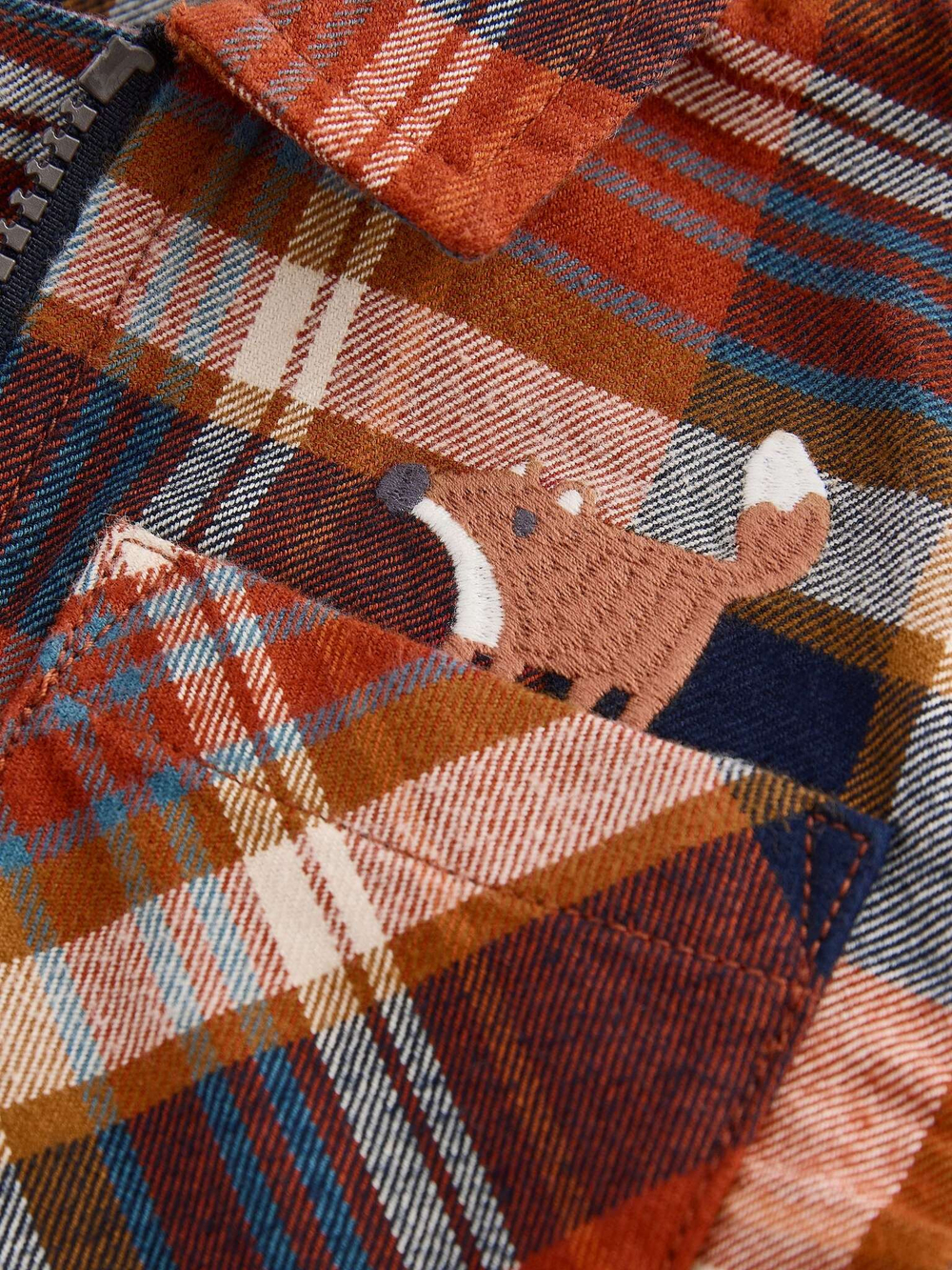 Рубашка на молнии для мальчика Next K83-320, Кирпичный, Синий