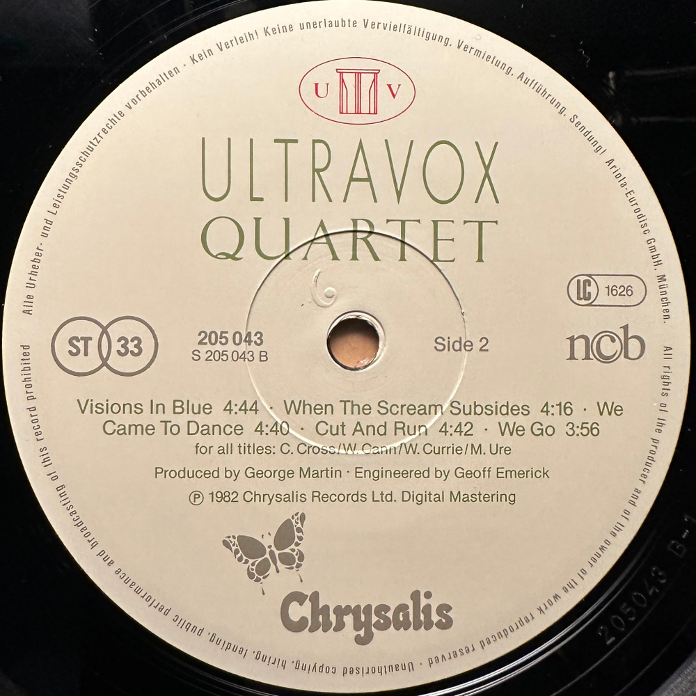 Ultravox - Quartet (Европа 1982г.)