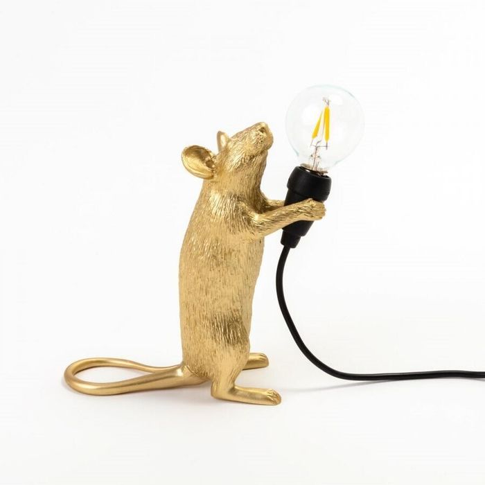 Настольная лампа Seletti Mouse Lamp Standing GOLD USB 15230