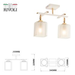 Светильник потолочный Rivoli Helga 3100-302 2 * Е27 40 Вт модерн