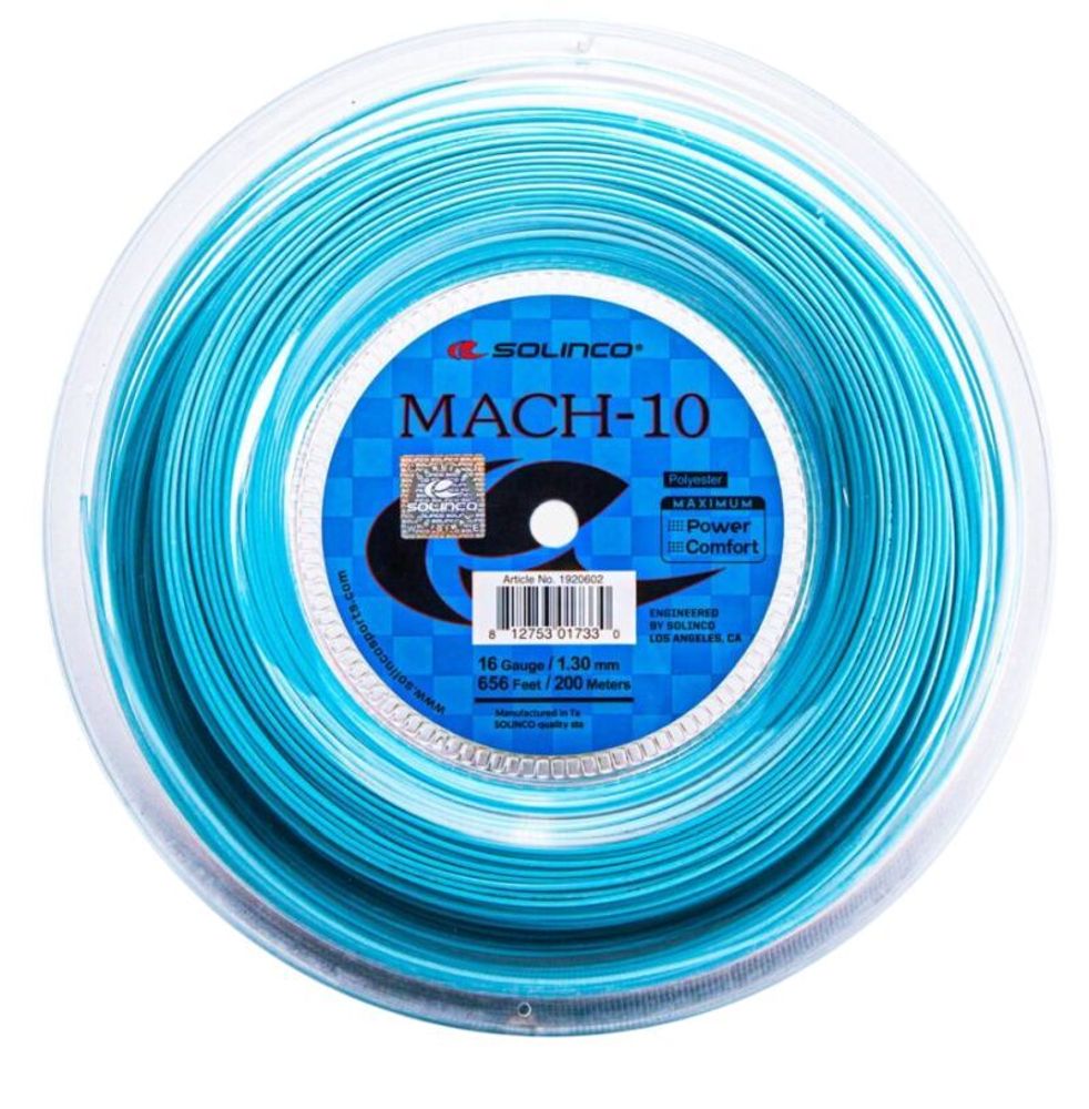 Теннисные струны Solinco Mach-10 (200 m) - небесный