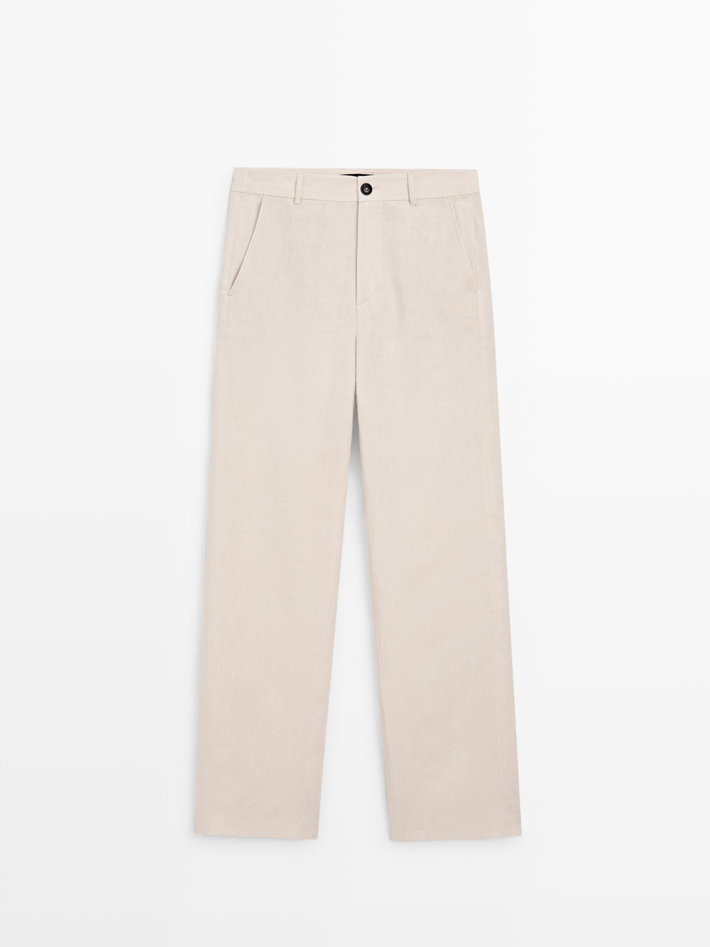 Massimo Dutti Брюки свободного кроя из 100% льна, экрю