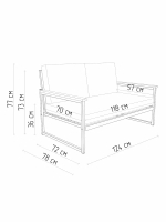 Комплект Диван и 2 Кресла AnriStur, Konfetti (Дым)