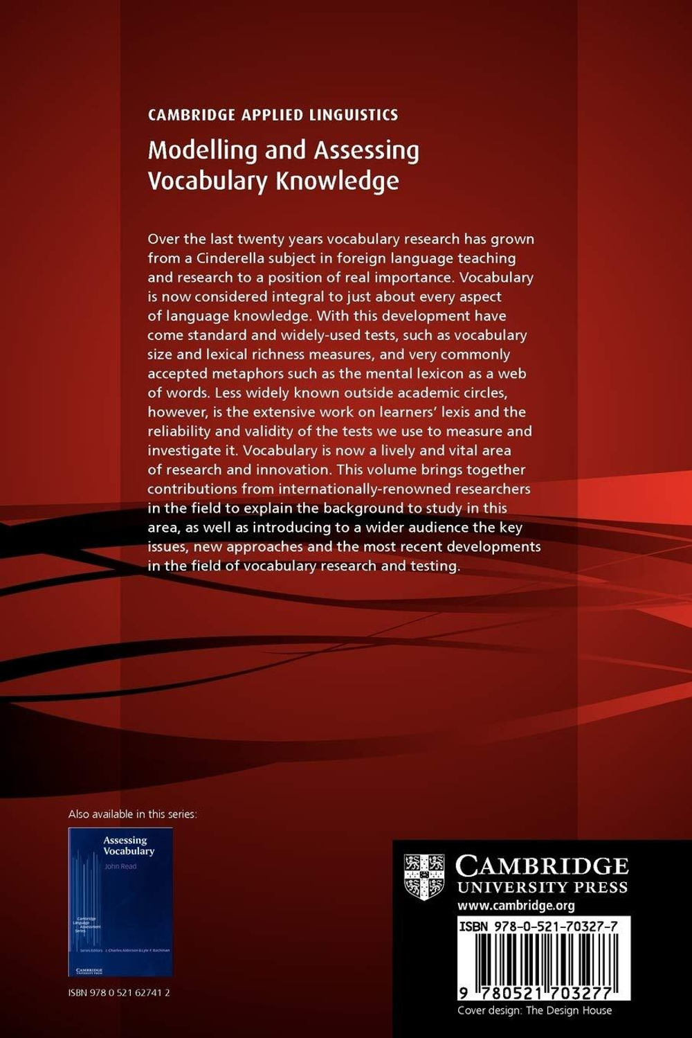 Modelling and Assessing Vocabulary Knowledge (Cambridge Applied Linguistics) 1st Edition