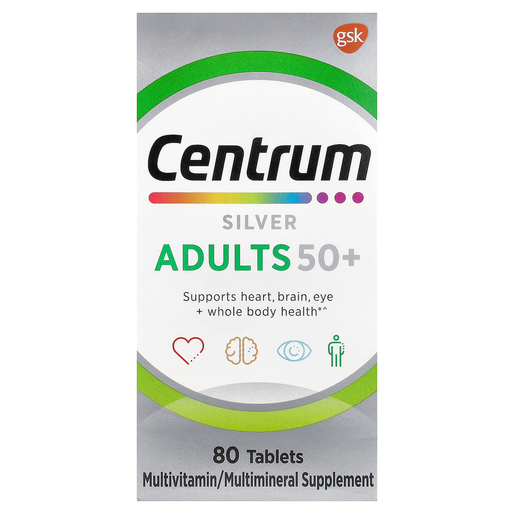 Centrum, Серебро, для взрослых старше 50 лет, 80 таблеток