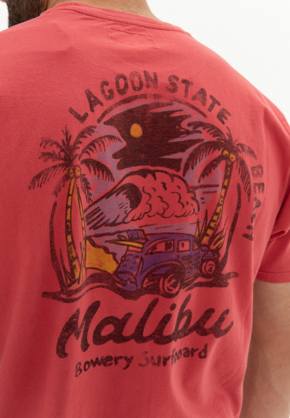 Футболка Bowery NYC "Malibu" с карманом Vintage Red