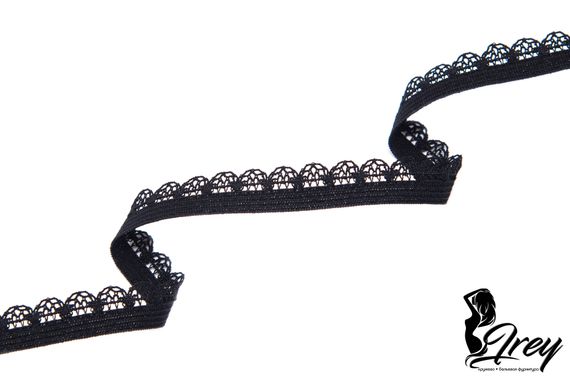 170 Резинка ажурная арт.248, 12 мм Турция, черный (фасовка)