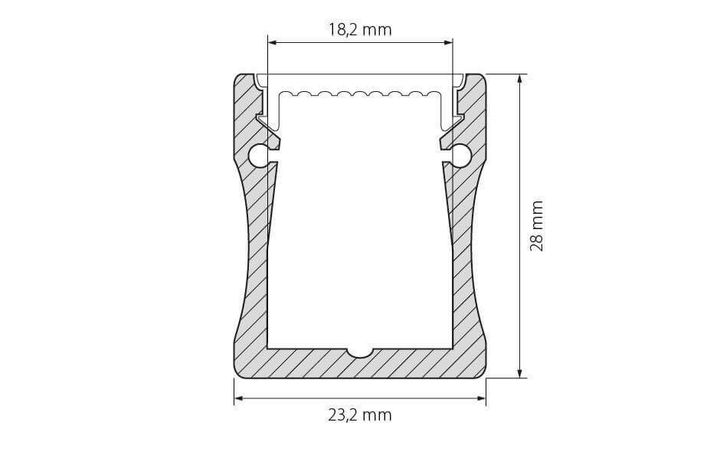 Профиль с рассеивателем Arlight ALU-WIDE-H28-2000 ANOD+FROST 014858