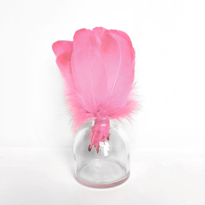 Гусиные перья розовые скругленные 20шт.