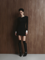 Платье вязаное мини, цвет чёрный