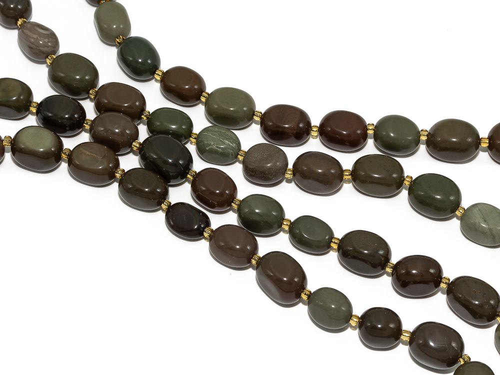 Бусины из яшмы 12х16мм, галтовка