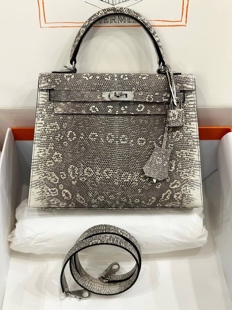 Сумка Hermes из кожи ящерицы 25 см