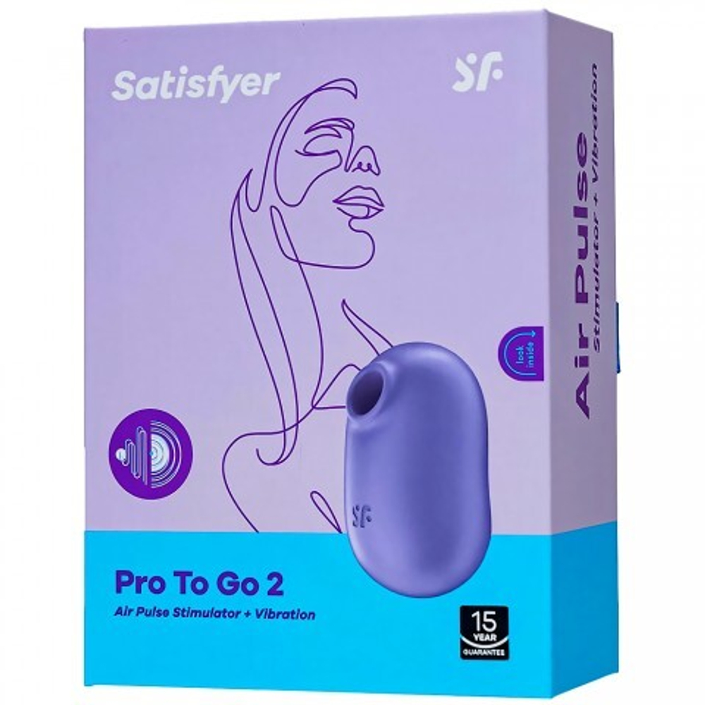 Вакуум-волновой стимулятор с вибрацией Satisfyer Pro To Go 2, фиолетовый