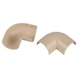 Поворот ЭРА T-90-KK-20-12-B на 90 градусов для полукруглого кабель-канала бежевый 20х12мм 2шт/комплект | Кабель-канал полукруглый