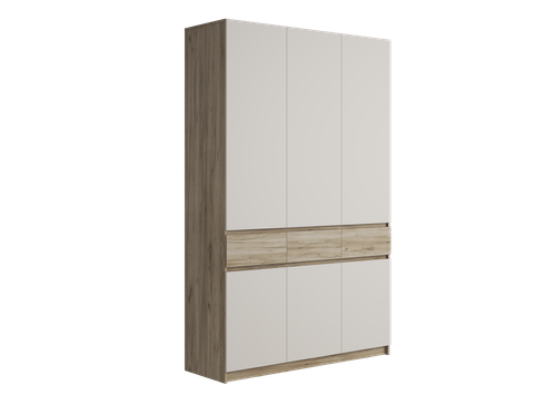 БОСТОН ШК-002 Шкаф 3-ств. ЛДСП (Комплект) Дуб крафт серый / Кашемир