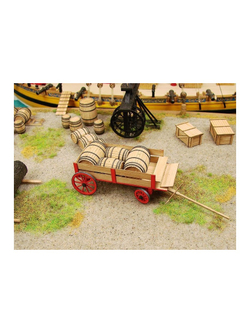 Сборная картонная модель Shipyard телега с бочками (№81), 1/96