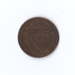 Бельгия 2 цента 1874 г. Нечастая VF-XF
