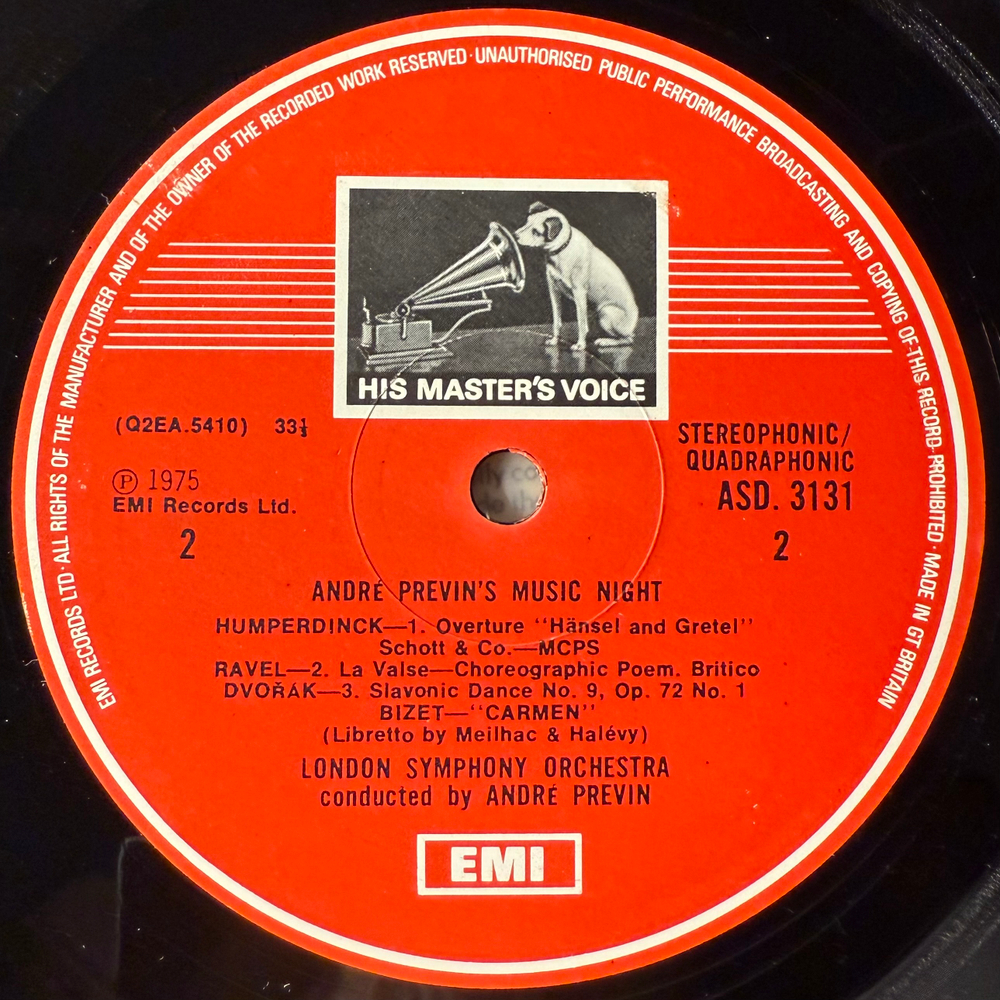 André Previn, London Symphony Orchestra ‎– André Previn's Music Night (Англия 1975г.)