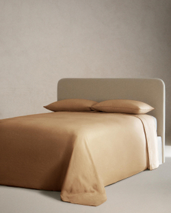 Zara Home - Простыня брюки из постиранного льна, высота 30 см (140 г / м2), бежевый, 180х200х30 см