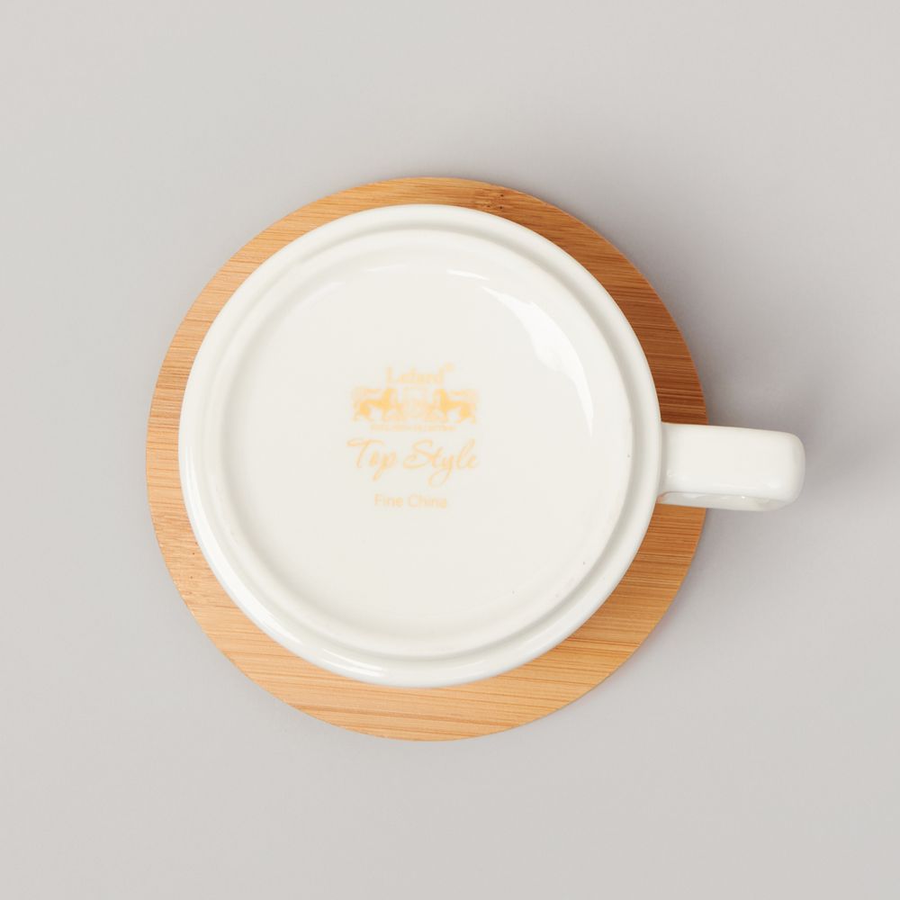 ЧАЙНАЯ ПАРА LEFARD WHITE 300 МЛ С БАМБУКОВЫМ БЛЮДЦЕМ