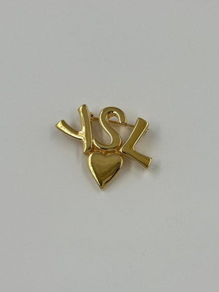 Брошь с сердечком YSL