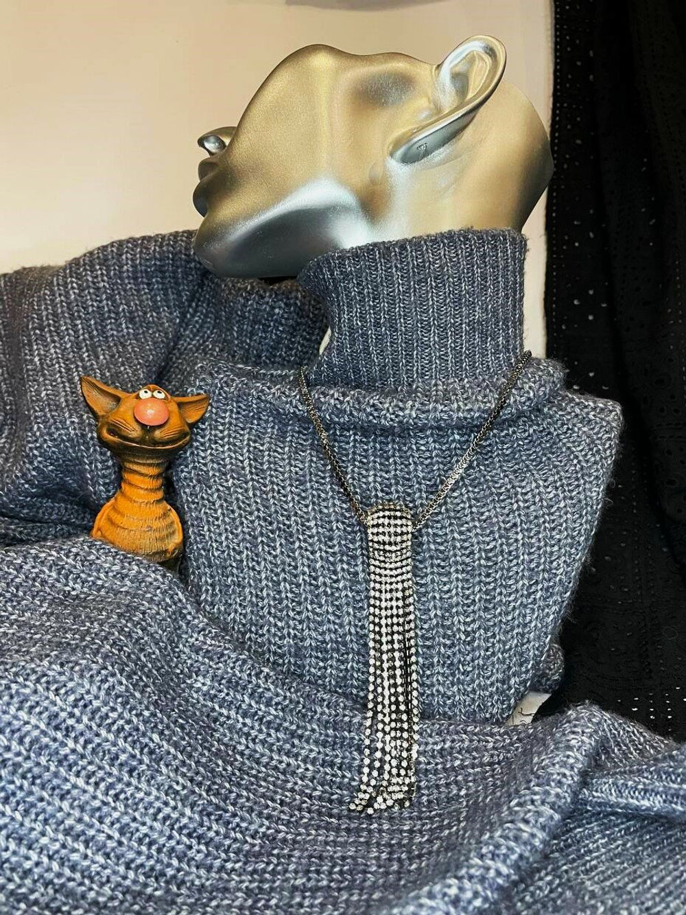 Кулон. Подвеска со стразами "Лучезарный узел" Цвет серебро