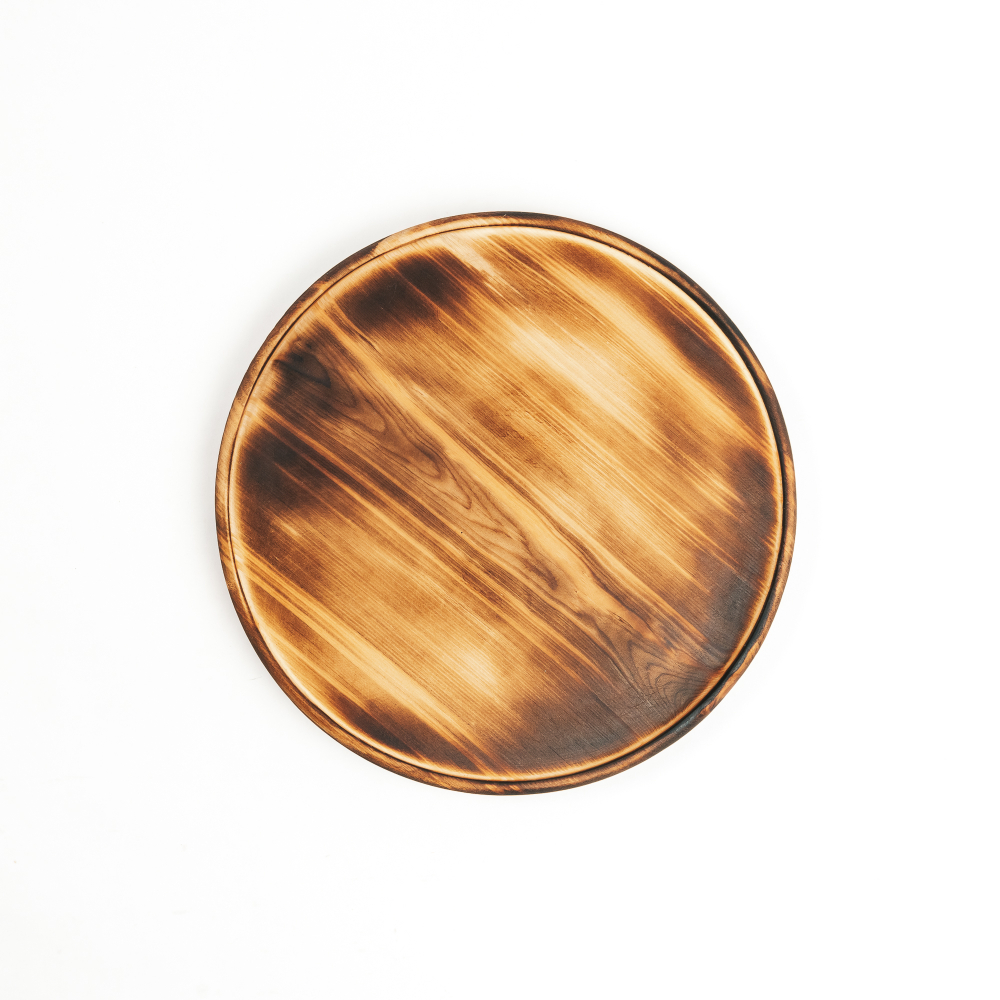 Деревянный круглый сервировочный поднос Art of Siberia для подачи WS5
