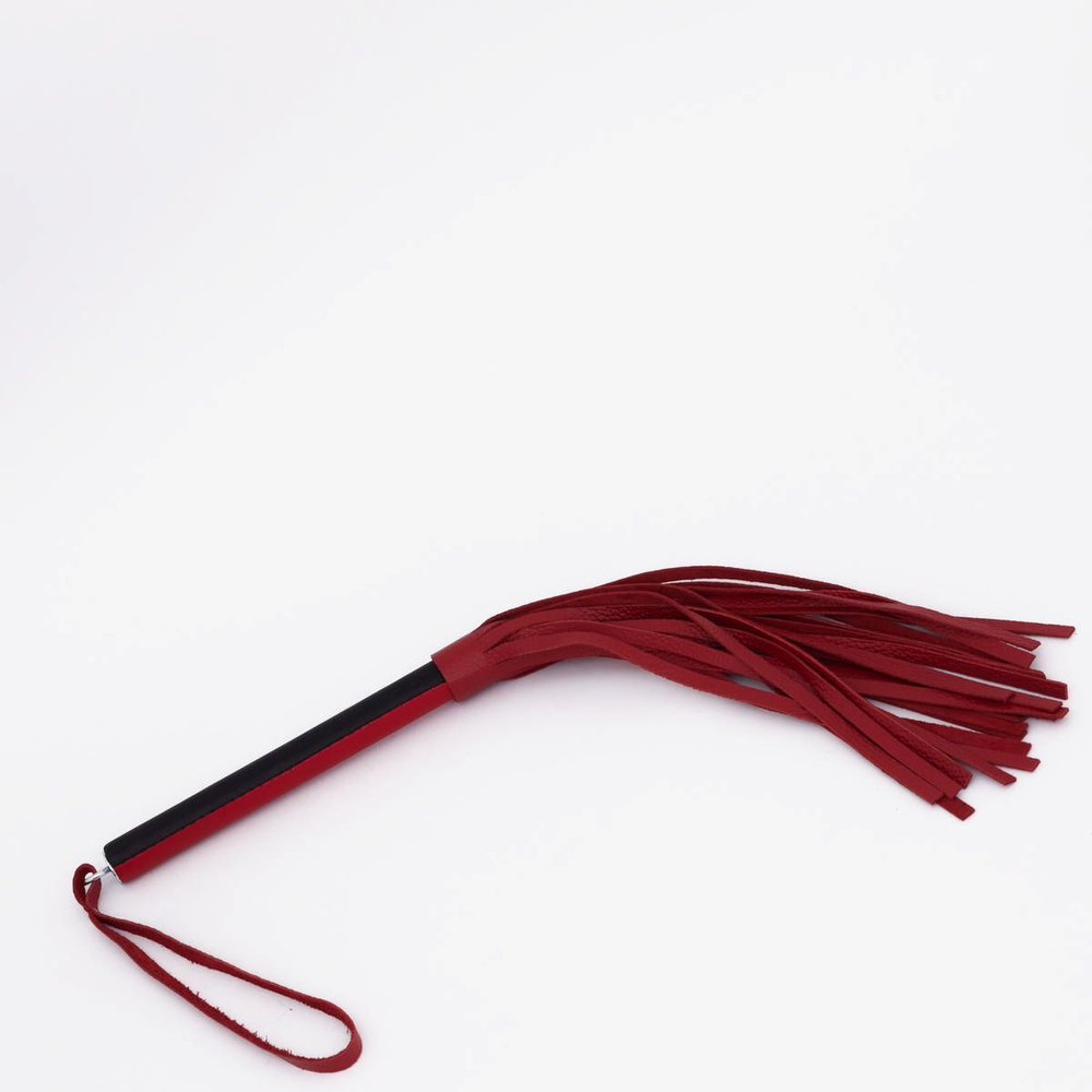 Красно-черный кожаный флоггер - 50 см.