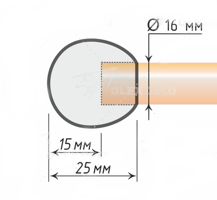 Наконечники "Шарик" d16 мм, цвет хром матовый