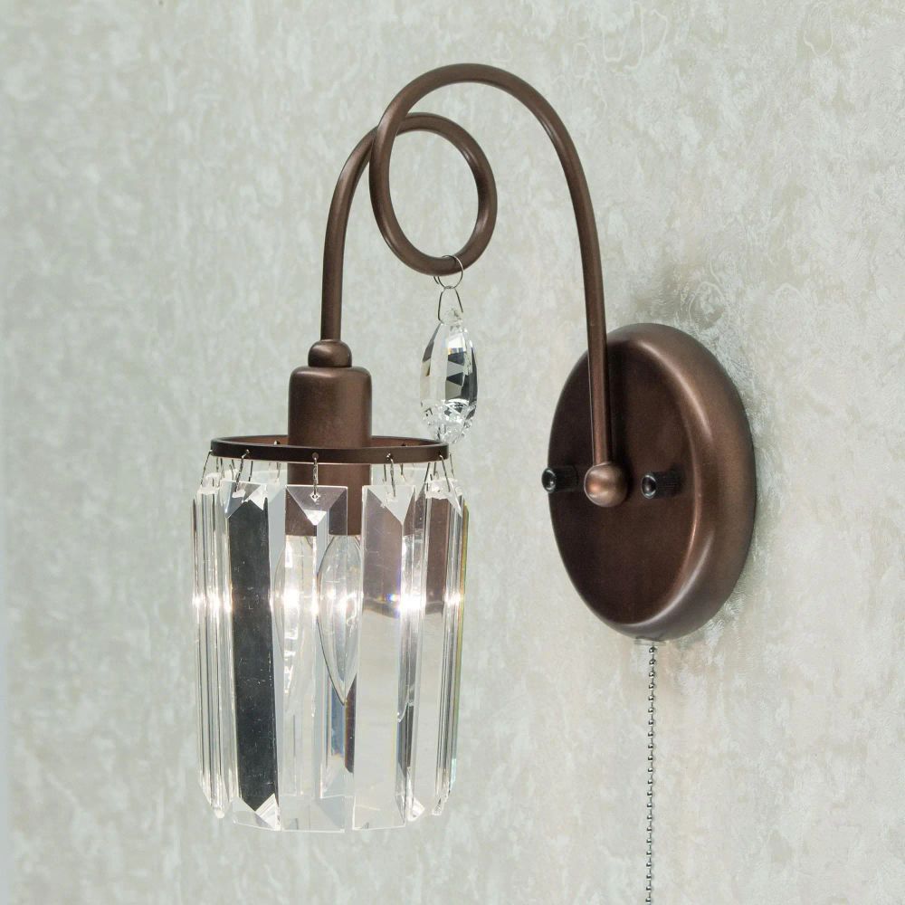 Citilux Синди CL330313 Бра хрустальное с выключателем Коричневое