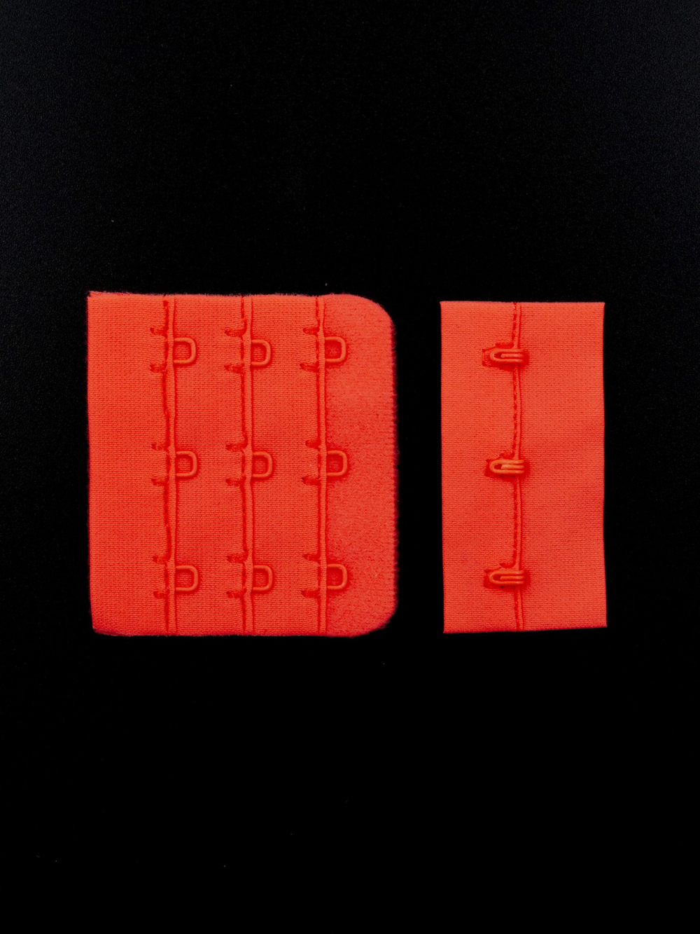 Подборка оранжевых неоновых бельевых резинок + застежка для бюстгальтера текстильная