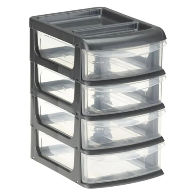 Бокс универсальный мини (4 секции) Графитовый