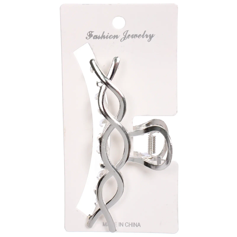 Заколка - краб для волос на блистере «PREMIUM», монако, цвет серебро и золото, 10см