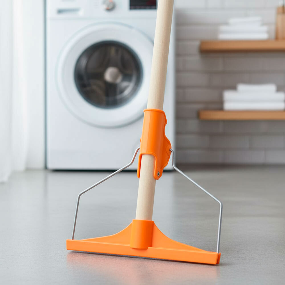 Тряпкодержатель с деревянной ручкой и пластмассовым держателем 240мм, ТД.03.00.000