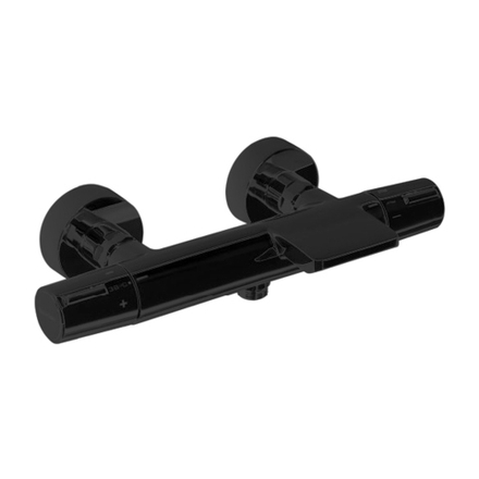 Смеситель термостатический для ванны с каскадным изливом TZAR 343901SNM чёрный