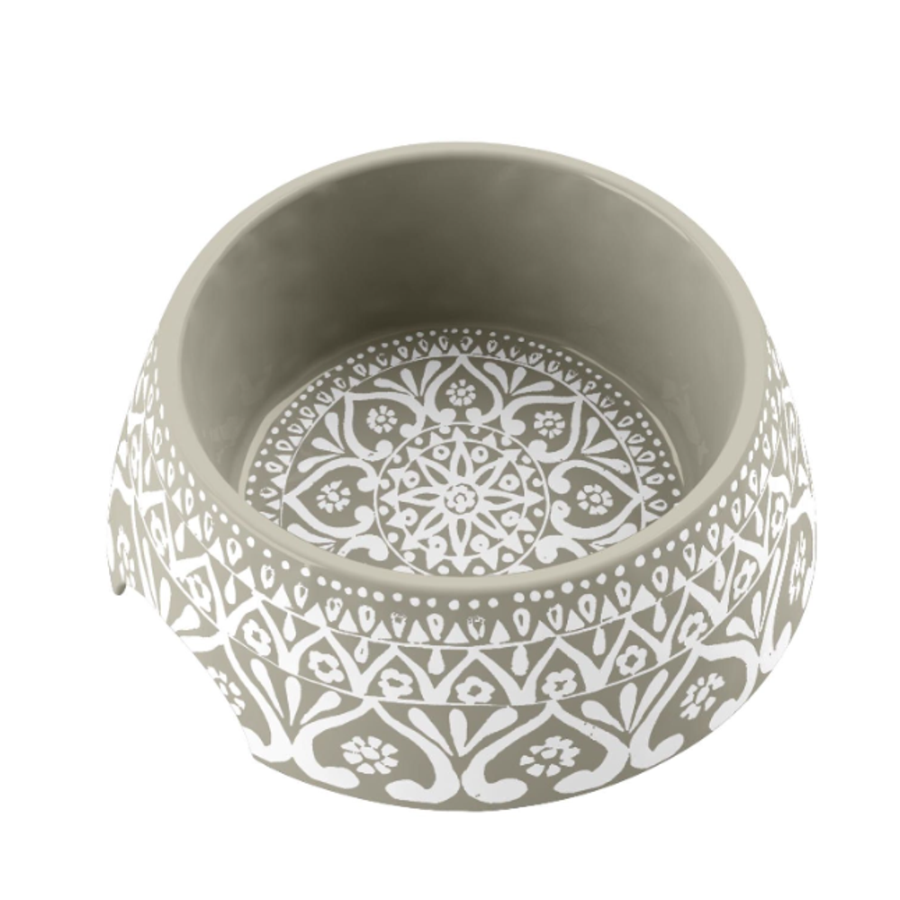 Tarhong миска для животных "boho medallion", бежевая с рисунком, 18х7.1см/590мл