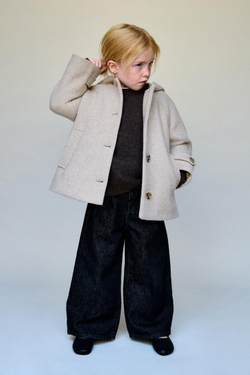 ZARA ПАЛЬТО С КАПЮШОНОМ, БЕЖЕВЫЙ