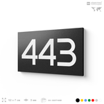 Номер на дверь 443, табличка на дверь для офиса, квартиры, кабинета, аудитории, склада, черная 120х70 мм, Айдентика Технолоджи