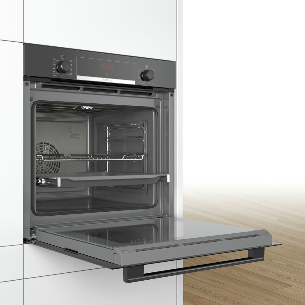 Электрический духовой шкаф Bosch HBA534EB0, 59.4 см, 71 л, 6 режимов, гриль, конвекция, черный